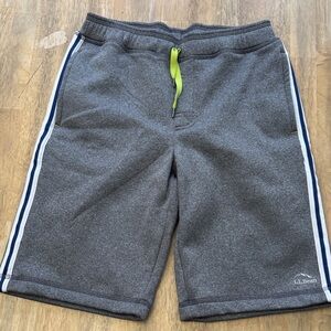 L.L. Bean Gray Shorts with Neon Green Drawstring